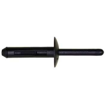 Nylon Rivet 1/4" Diameter 5/32" 3/8" Grip Black