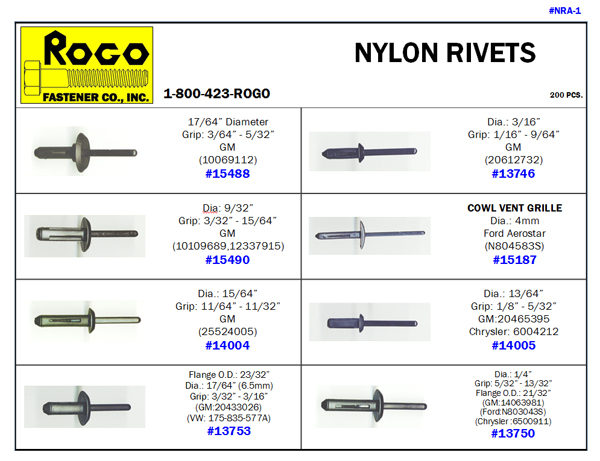 Nylon Expansion Rivet - 15/64 Hole Diameter - 2-3/64 Length