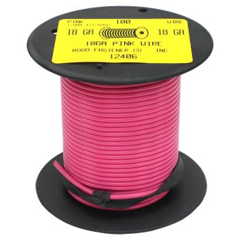 18 Gauge Pink General Purpose Primary Wire - 100'