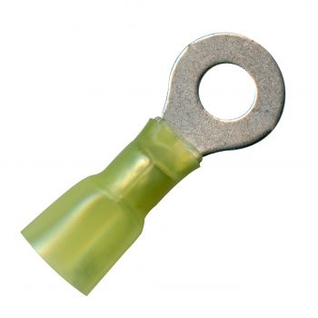 1/4" Stud Yellow Krimp & Seal Ring Terminal 12-10 Gauge
