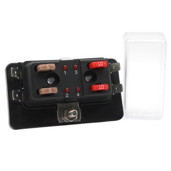 4-Way Mini Fuse Block with L.E.D. Indicator