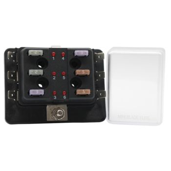 6-Way Mini Fuse Block with L.E.D. Indicator