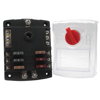 6-Way ATO Fuse Block with Ground Bus