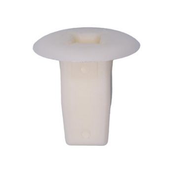 Toyota/Nissan/Mitsubishi Screw Grommet – White Nylon, M4.8 (#10), 18mm Head
