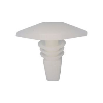 Honda/Nissan White Nylon Door Weatherstrip Retainer – 7mm x 16mm Head, 10mm Stem