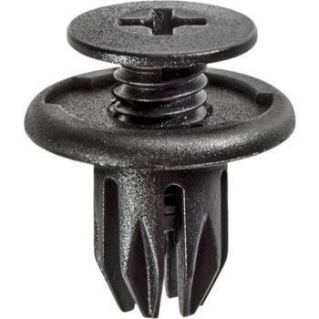 Honda/Acura/BMW/MINI/GM Black Nylon Bumper & Molding Screw-Type Retainer – 10mm Hole