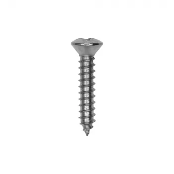#6 x 3/4" Phillips Oval Head Tapping Screw - Chrome