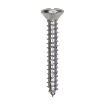 #6 x 1" Phillips Oval Head Tapping Screw - Chrome