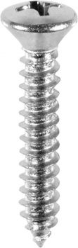 #6 x 1-1/4" Phillips Oval Head Tapping Screw - Chrome