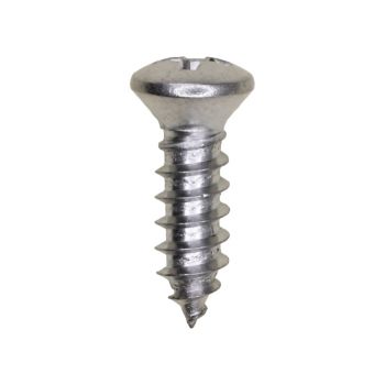 #10 x 5/8" Phillips Oval Head Tapping Screw - Chrome