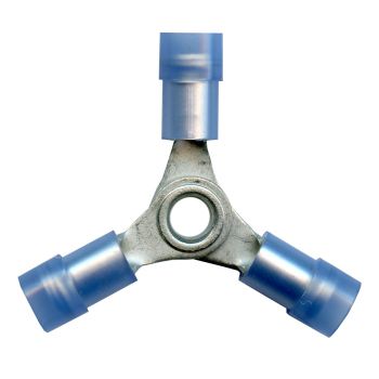#16-14 Gauge 3-Way Blue Butt Terminal