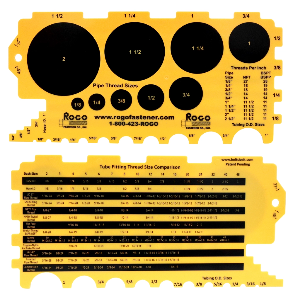 Thread Measurement Template Pipe Thread Measurement Gauge - Rogo Fastener Co., Inc.
