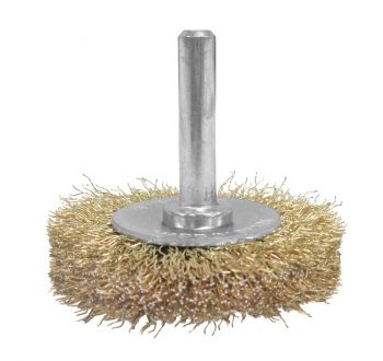 2-3/8" Crimped Wire Wheel W/shank - Coated Steel