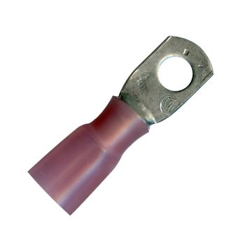 1/4" Stud Pink Krimp & Seal Ring Terminal 8 Gauge