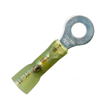 1/4" Stud Yellow MultiLink Ring Terminal 12-10 AWG