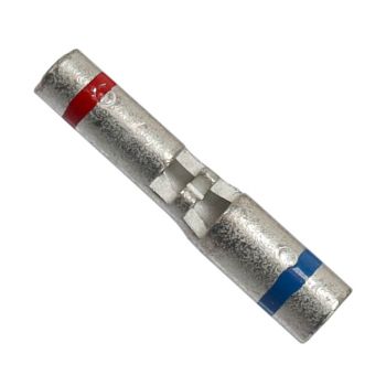 22-18 AWG Red To 16-14 AWG Blue Uninsulated Step-down Butt Terminal